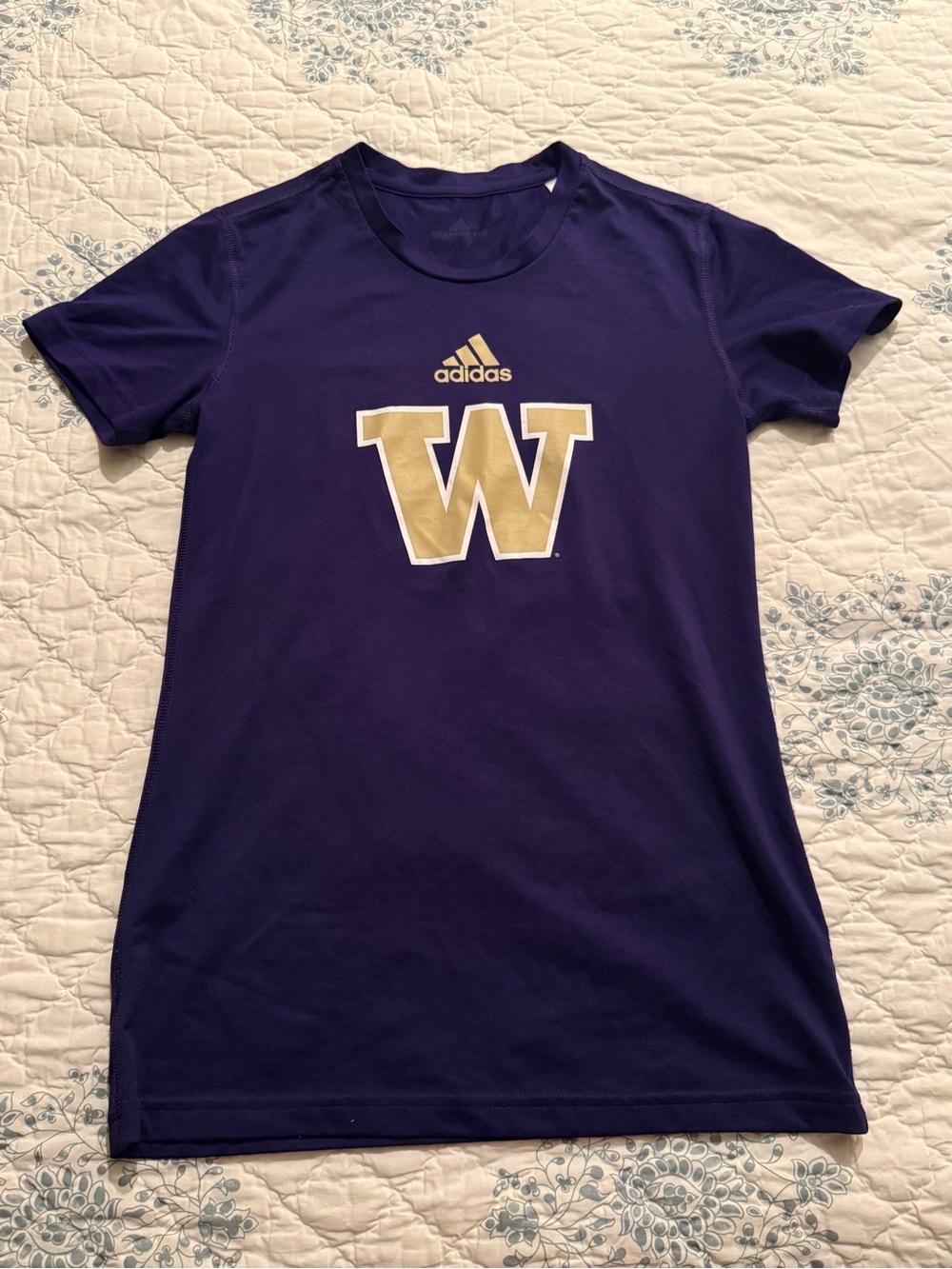 Adidas Purple Crewneck Tee with Subtle Logo Print